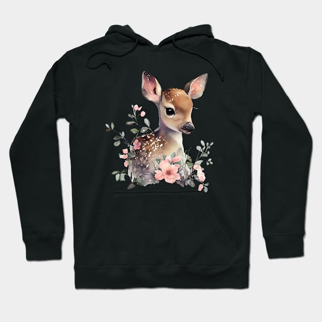 Deer baby Hoodie by DreamLoudArt